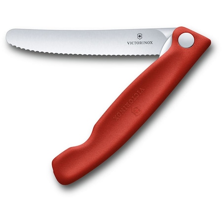 Swiss Army Brands 2024 Victorinox Kitchen Swiss Classic Foldable Paring Knife, Serrated, Red VIC-6.7831.FB